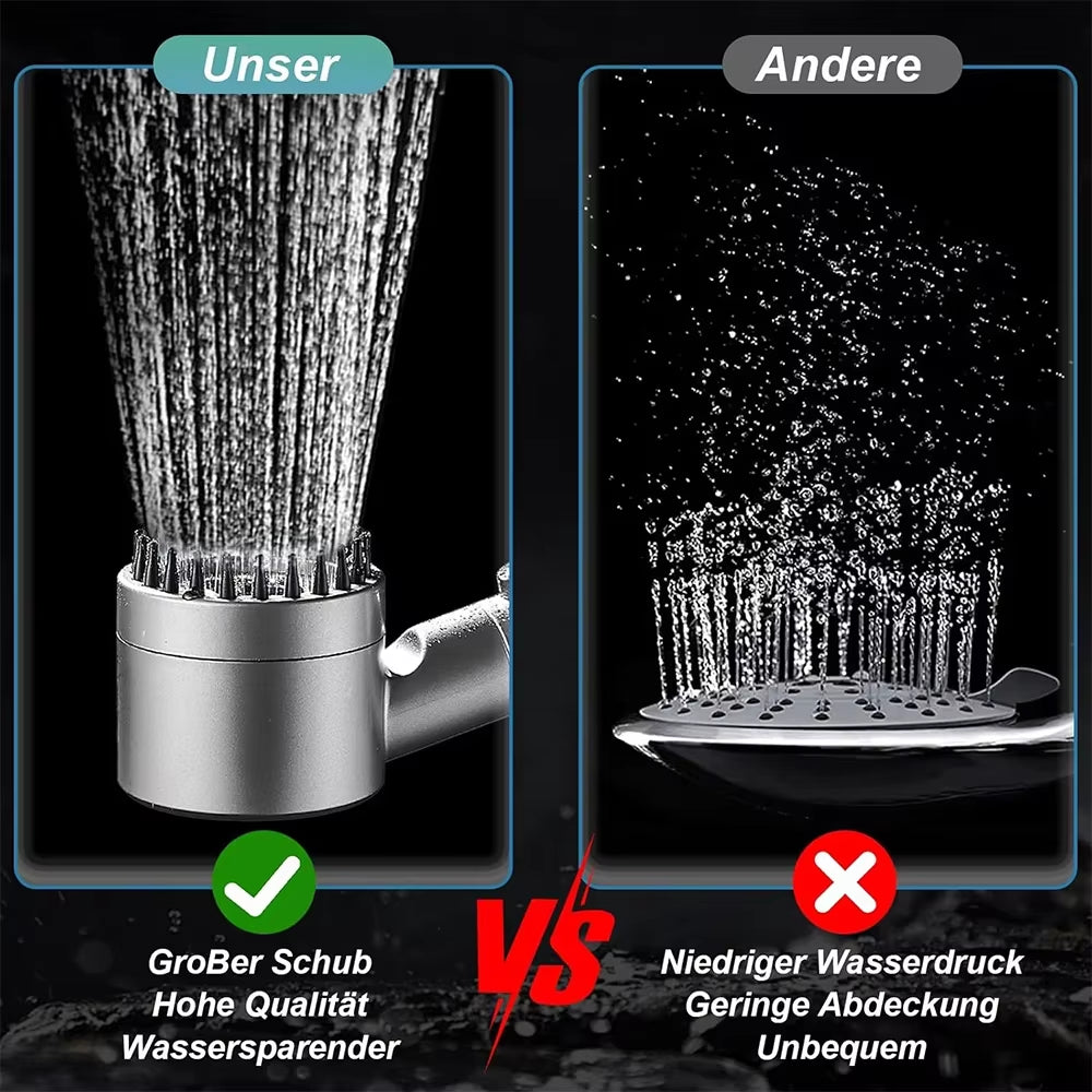 3 Modes High Pressure Water Saving Filter Powerful Shower Head Massage Spa Handheld Showerhead with ON/OFF Switch for Bathroom
