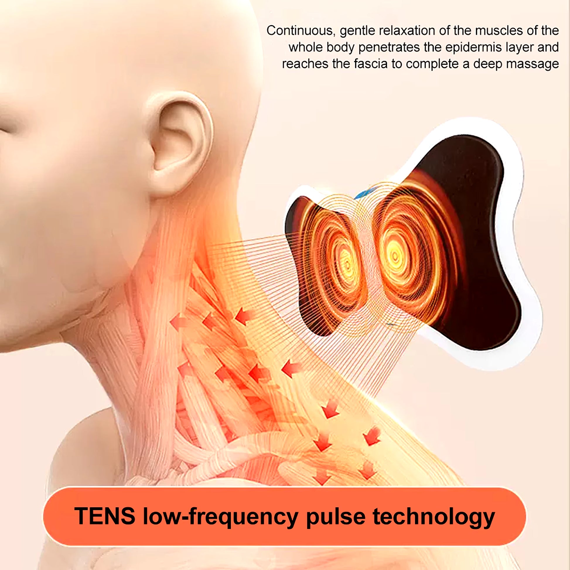 Neck Massager Mini Electric Neck Massage EMS Cervical Back Vertebra Massage Patch 8 Modes Relieve Relax Muscle Fatigue Tools